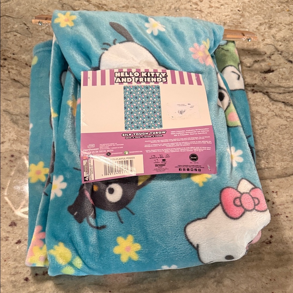 Hello Kitty and Friends Blue Throw Blanket